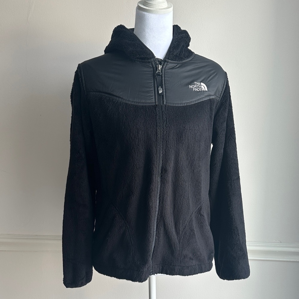 The North Face Denali Girls Hoodie Fleece Jacket black zip up size XL 18/20 EUC